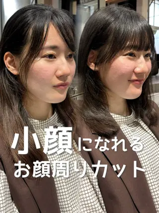 ミディアム 西田  美侑/ 前髪・顔周りカットのヘアスタイル