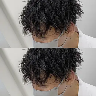 ショート パーマ メンズ 原田 涼矢のヘアスタイル