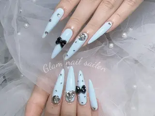 ネイル エツメ💅 長さ出し🎀デザインのネイルデザイン