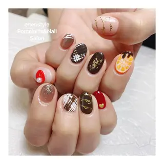 ミディアム ネイル 🐾enen style 🐾のネイルデザイン