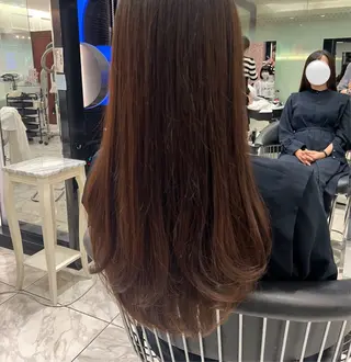 ロング コテ巻きパーマ💙 シノヤユイのヘアスタイル