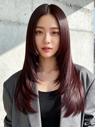 ロング カラー 韓国レイヤーカット 🫧大阪梅田レイヤーのヘアスタイル