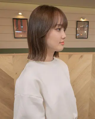 ミディアム 〈ボブ〉縮毛矯正 船橋駅5分/鈴木杏美のヘアスタイル