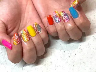 ネイル 韓国/ワンホン/長さ 出しつけ放題🎀のネイルデザイン