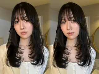 ロング MOE レイヤー/新宿三丁目のヘアスタイル