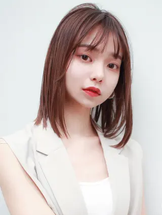 ミディアム カラー ヘアアレンジ ivybyCIEL 女性専用サロンのヘアスタイル