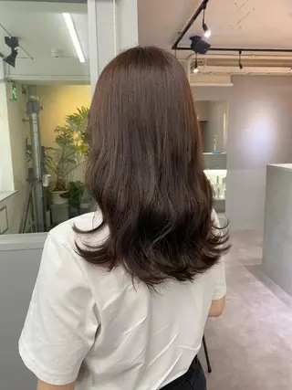 ミディアム カラー きよはらちさき🍑 柔らかカラー🌱🫧のヘアスタイル