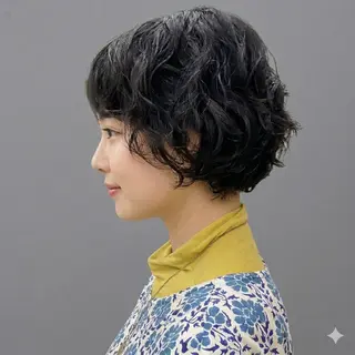 ショート パーマ au美容室 栄矢場町のヘアスタイル