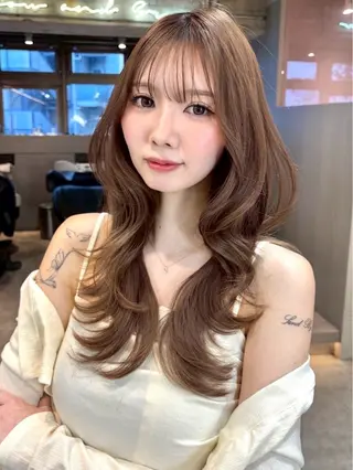 ロング 大宮ブリーチ縮毛⭕️ 暗髪レイヤーしょうまのヘアスタイル