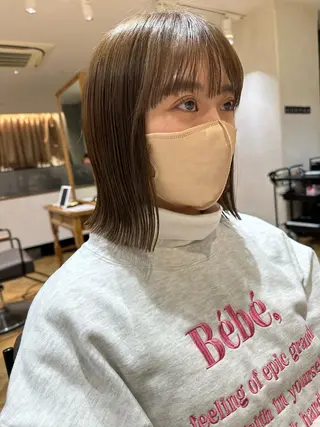 ショート かえ🩶韓国ボブ🎀 透明感カラー🥣のヘアスタイル