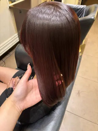 ミディアム カラー 艶カラー｜束感マツエ ク｜airi۫ ꣑ৎのヘアスタイル