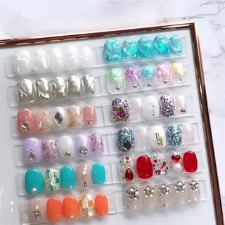 ネイル 渋谷／チップ長さ出し 👑アプレgel-xのネイルデザイン