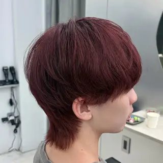ミディアム カラー メンズ ʜᴀʀᴜᴋᴀ♱メンズ ウルフ/ブリーチのヘアスタイル