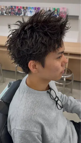 ショート パーマ ヘアアレンジ メンズ 亀井隆汰/メンズ専門 パーマ特化美容師のヘアスタイル