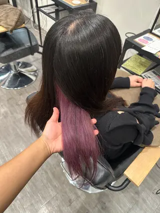 セミロング カラー 艶髪レイヤー上田 紗也🇰🇷💗のヘアスタイル