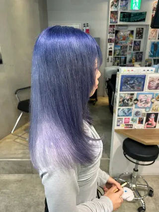 ミディアム カラー 髪質改善カラー デザインカラーあらげのヘアスタイル