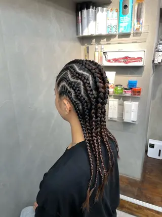 ロング ヘアアレンジ エクステ/コーンロウ KURUMI⛓️🔥のヘアスタイル