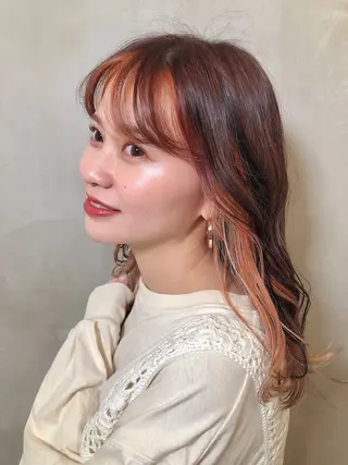 セミロング カラー 渡辺 まみのヘアスタイル