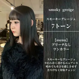 ミディアム カラー ナチュラルカラー/ ハイトーン AMIのヘアスタイル