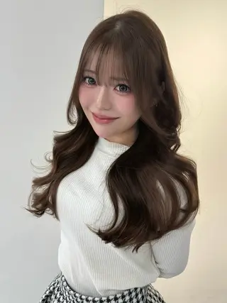 ロング カラー 髪質改善/縮毛矯正/ ブリーチなしカラーのヘアスタイル