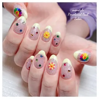 ミディアム ネイル 🐾enen style 🐾のネイルデザイン