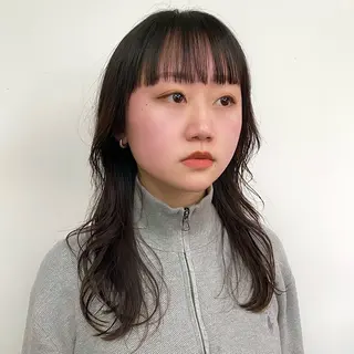 セミロング カラー 似合わせレイヤー/ ケアパーマ/高倉のヘアスタイル