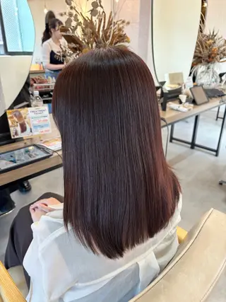 セミロング 髪質改善美髪 矯正/髪質改善カラーのヘアスタイル