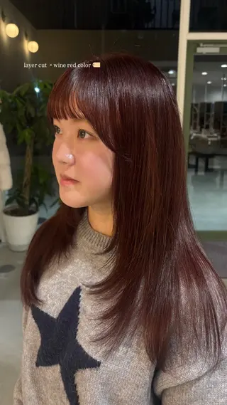 ロング カラー 彦坂 柚羽のヘアスタイル