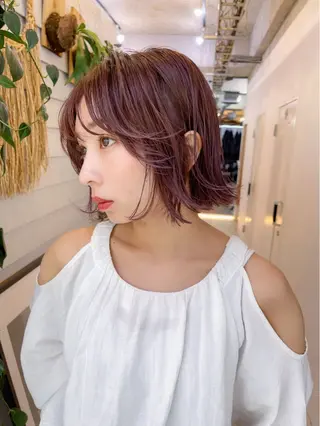 ミディアム カラー AiM 大名　似合わせカットのヘアスタイル