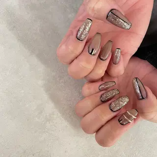 ロング gypsophila 野村のネイルデザイン
