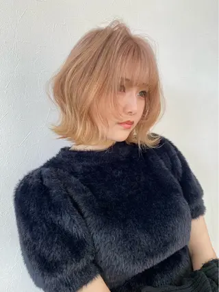 ミディアム カラー りん🧸透明感カラ ー/ヘアアレンジのヘアスタイル
