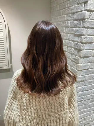 ロング カラー 曲がる縮毛矯正 LIBER 岩名のヘアスタイル
