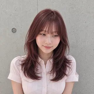 セミロング カラー 盛れる顔まわりカット 髪質改善/渋谷/れんのヘアスタイル