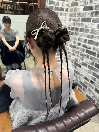セミロング ヘアアレンジ お呼ばれヘア✨️ Akari🧸🤍のヘアスタイル
