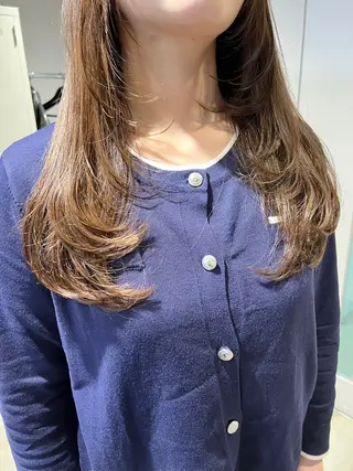 ロング カラー パーマ ヘアアレンジ メンズ キッズ 上品＆韓国風 🥀海心🥀のヘアスタイル