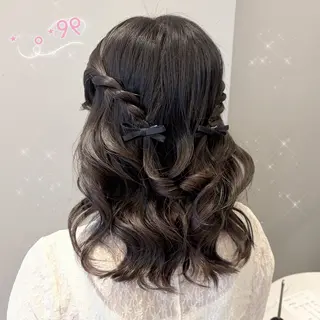 ヘアアレンジ 顔周り/ガーリー /ヘアメ/あつはのヘアスタイル