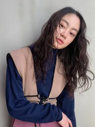 ロング カラー パーマ 佐々木 健太郎のヘアスタイル