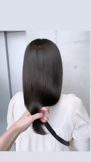 ミディアム カラー 透明感カラー✂︎ /縮毛矯正/YUKAのヘアスタイル
