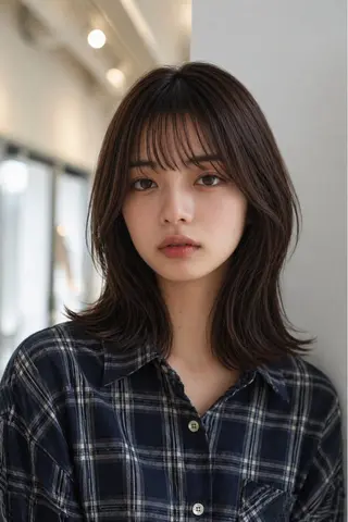 ミディアム 松谷 圭のヘアスタイル