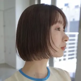 ミディアム カラー 似合わせカット× 顔周りカットるな🌛のヘアスタイル