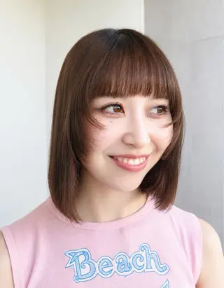 ショート パーマ momo/エクステ /透明感カラー🎀のヘアスタイル
