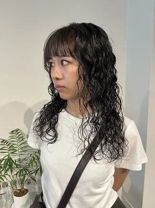 セミロング パーマ 桃果 momokaのヘアスタイル