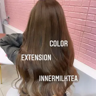 ロング カラー エクステ🩵ブリーチ 韓国ヘア🩵KAEのヘアスタイル