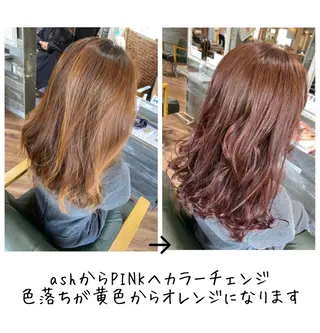 セミロング カラー ハイライト/インナー /ブリーチ/レイヤーのヘアスタイル