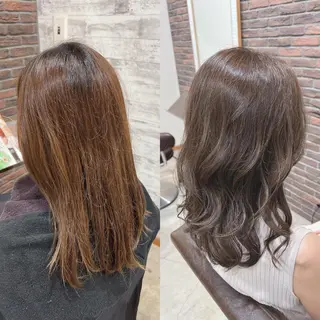 セミロング カラー ヘアアレンジ キッズ 五反田 美容院☆張 明星☆韓国ヘアのヘアスタイル