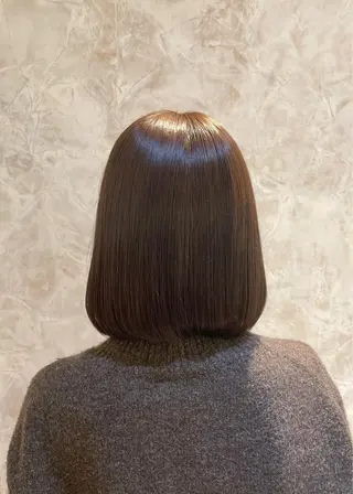カラー 縮毛矯正、肩上の長さ お任せ☆マンツー施術のヘアスタイル