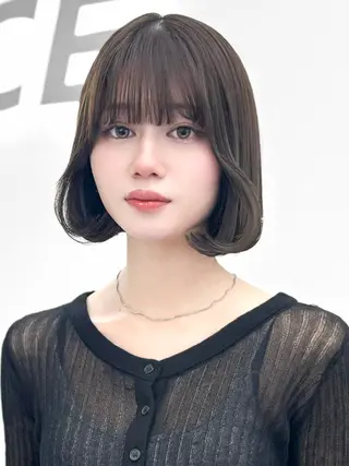 ミディアム カラー ヘアアレンジ 縮毛矯正🤍 盛れるボブ/ひかりのヘアスタイル