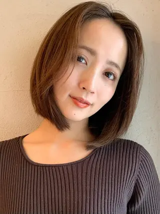 ミディアム カラー ヘアアレンジ 透明感カラー✂︎ /縮毛矯正/YUKAのヘアスタイル