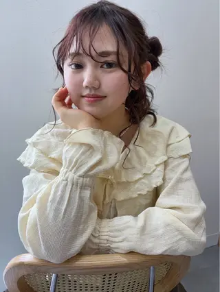 セミロング カラー 駒場 まといのヘアスタイル