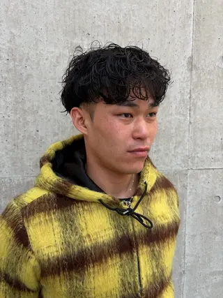 ショート メンズ 西宮北口パーマ 鮫島竜海のヘアスタイル